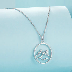 925 Sterling Silver Necklace with Pavé Setting CZ 21*16mm Pendant