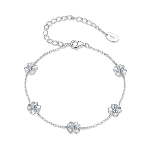 925 Sterling Silver 0.1 Carat Moissanite Bracelet for Women