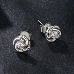 925 Sterling Silver Moissanite Earrings, 0.3cm, White Gold Plated, for Women