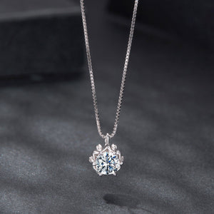 925 Sterling Silver Moissanite & CZ Pavé Necklace - 40+5cm for Women
