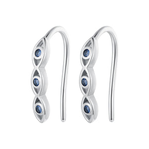 925 Sterling Silver CZ Pavé Earrings 13*2mm for Women