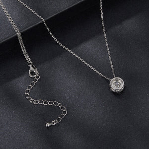 925 Sterling Silver Moissanite Necklace 40+5cm with Pavé Setting for Women