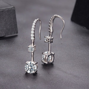 925 Sterling Silver Moissanite 1.00 Carat Earrings for Women