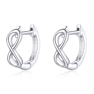 925 Sterling Silver Earrings - 1.2*0.4cm, Platinum Plated for Women