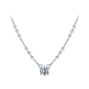 925 Sterling Silver 0.5 Carat Moissanite Necklace for Women