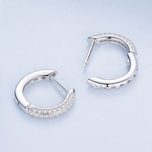 925 Sterling Silver Pavé Setting CZ Earrings for Women