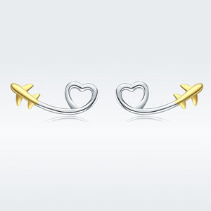 925 Sterling Silver Earrings, 0.6cm, Plated Gold, Plated Platinum for Women