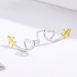 925 Sterling Silver Earrings, 0.6cm, Plated Gold, Plated Platinum for Women
