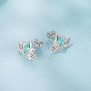 925 Sterling Silver Earrings with Pavé CZ and White Gold Plating, Size 0.9*1.3 cm for Women