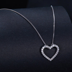 S925 Sterling Silver Necklace with Moissanite, 400mm + 50mm, Platinum Plated, Women