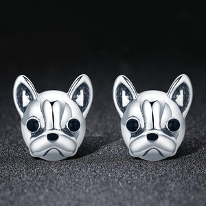 925 Sterling Silver Oxidized Enamel Earrings for Women 1*1cm