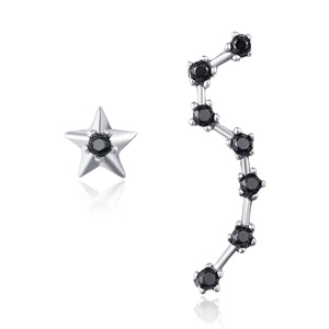 925 Sterling Silver Earrings with Pavé Setting CZ - 2.3cm Height