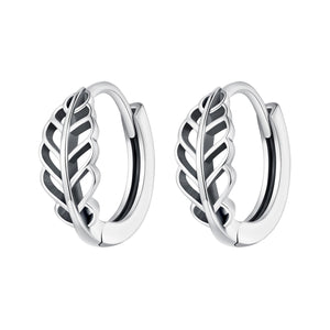 925 Sterling Silver Oxidized Earrings 12*5mm