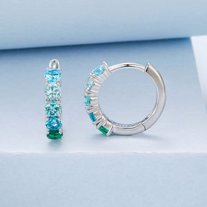925 Sterling Silver Earrings with White Gold Plating and CZ for Women
