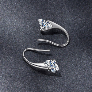 925 Sterling Silver Moissanite 1ct Earrings for Women