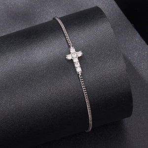 925 Sterling Silver Moissanite Bracelet 15+6cm, Plated White Gold, for Women