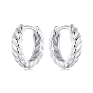 925 Sterling Silver Plated White Gold Earrings for Women - Size 11*3mm