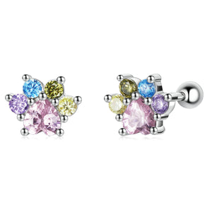 925 Sterling Silver Earrings with Pavé Setting and CZ