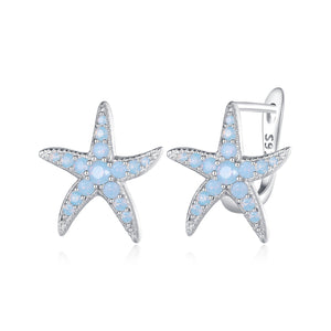 925 Sterling Silver Opal Earrings 15x13mm for Women