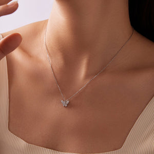 925 Sterling Silver Plated White Gold Moissanite Necklace 40+5cm for Women