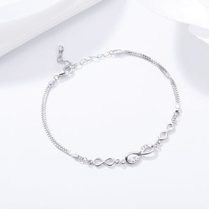 925 Sterling Silver Bracelet 22CM for Women