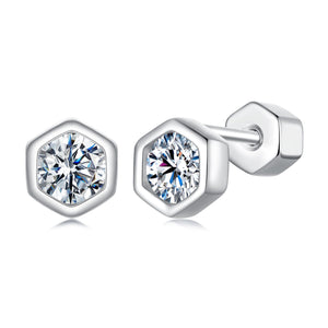 925 Sterling Silver 0.3 Carat Moissanite Earrings for Women