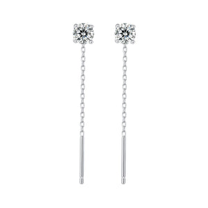 925 Sterling Silver 4.0 Carat Moissanite Earrings for Women