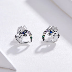 925 Sterling Silver Earrings with Oxidized Finish and Pavé Setting
