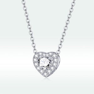 925 Sterling Silver Adjustable Cubic Zirconia Pendant Necklace for Women