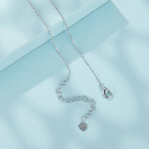 925 Sterling Silver Pavé Setting CZ Moon Necklace for Women