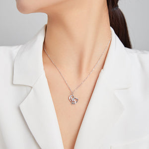 925 Sterling Silver Adjustable CZ Pendant Necklace