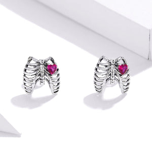 925 Sterling Silver Oxidized Pavé Setting CZ Earrings - 1x1cm for Women