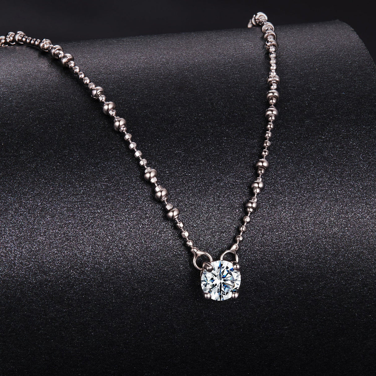 925 Sterling Silver 0.5 Carat Moissanite Necklace for Women