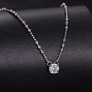 925 Sterling Silver 0.5 Carat Moissanite Necklace for Women