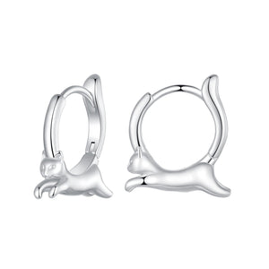 925 Sterling Silver Earrings for Women, Size 15*4mm, Inner Diameter 10mm, Plated Platinum
