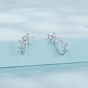 925 Sterling Silver Plated Platinum Earrings with CZ