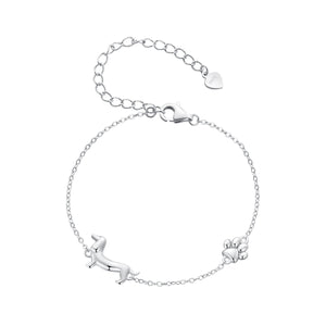 925 Sterling Silver Plated Platinum 150mm+60mm Bracelet for Women