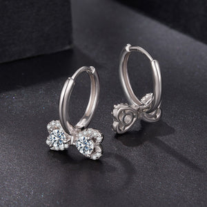 925 Sterling Silver Moissanite 0.20 Carat Earrings Plated White Gold for Women