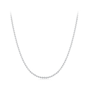 925 Sterling Silver Plated Platinum Necklace 400+50mm for Women