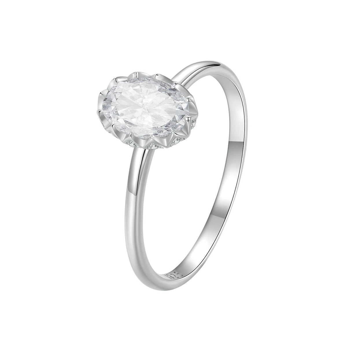 925 Sterling Silver 1.6mm Moissanite 1ct Ring in Size 6 for Women