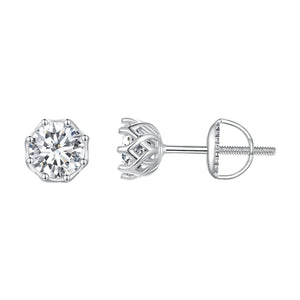 925 Sterling Silver Moissanite 0.5 Carat Earrings for Women