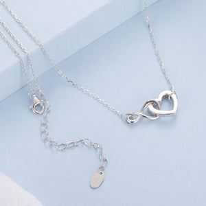 925 Sterling Silver Necklace with Pavé Setting CZ, 40+5cm, Plated White Gold, Women