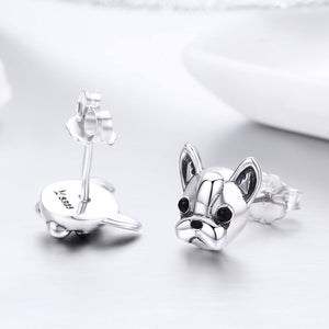 925 Sterling Silver Oxidized Enamel Earrings for Women 1*1cm