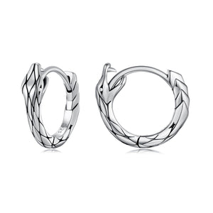 925 Sterling Silver Earrings for Women, Oxidized Silver, 1.4x0.35 cm