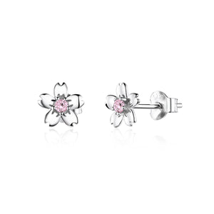 925 Sterling Silver Earrings with CZ in Pavé Setting