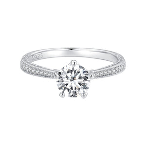 925 Sterling Silver Moissanite 0.8ct Ring Size 6 for Women