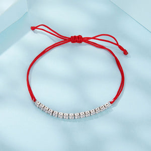 925 Sterling Silver Adjustable White Gold Plated Bracelet with CZ
