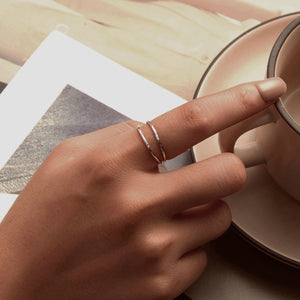 925 Sterling Silver & White Gold Plated Ring for Women - Stylish Width 2.3-6.3mm