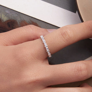 925 Sterling Silver White Gold Plated 0.26cm CZ Ring Size 6.0 for Women