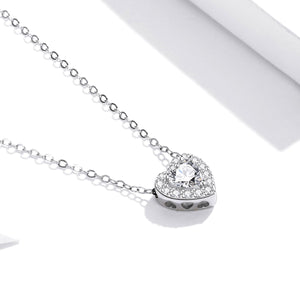 925 Sterling Silver Adjustable Cubic Zirconia Pendant Necklace for Women